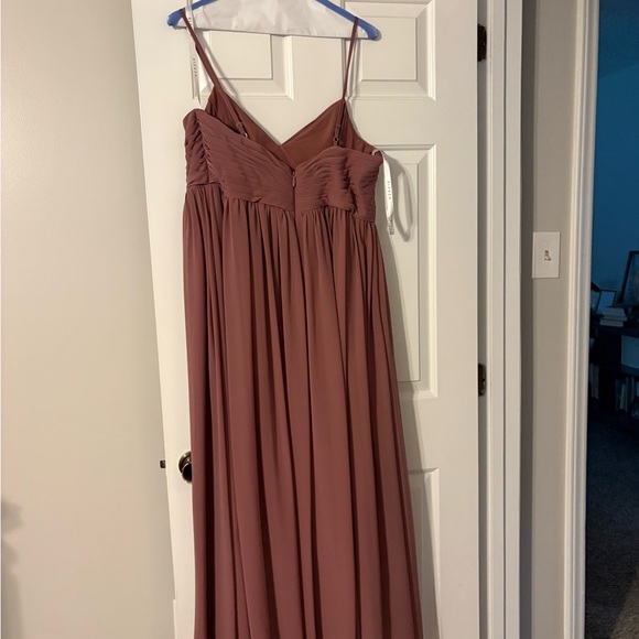 Azazie Alia Amethyst Chitfon Ruched Empire Maxi Dress with High Slit - Picture 5 of 6